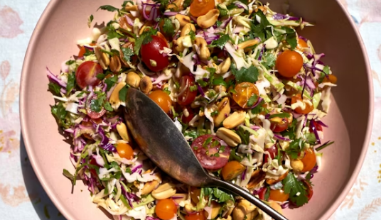 Lime & Blistered Peanut Coleslaw
