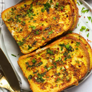 Savory Masala French Toast with Turmeric and Chili