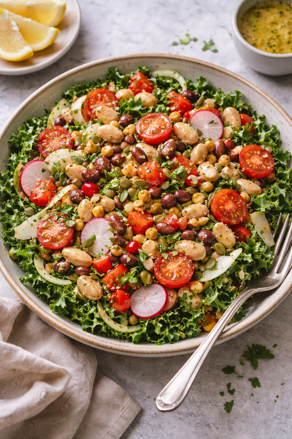 Kale and Fennel Dense Bean Salad