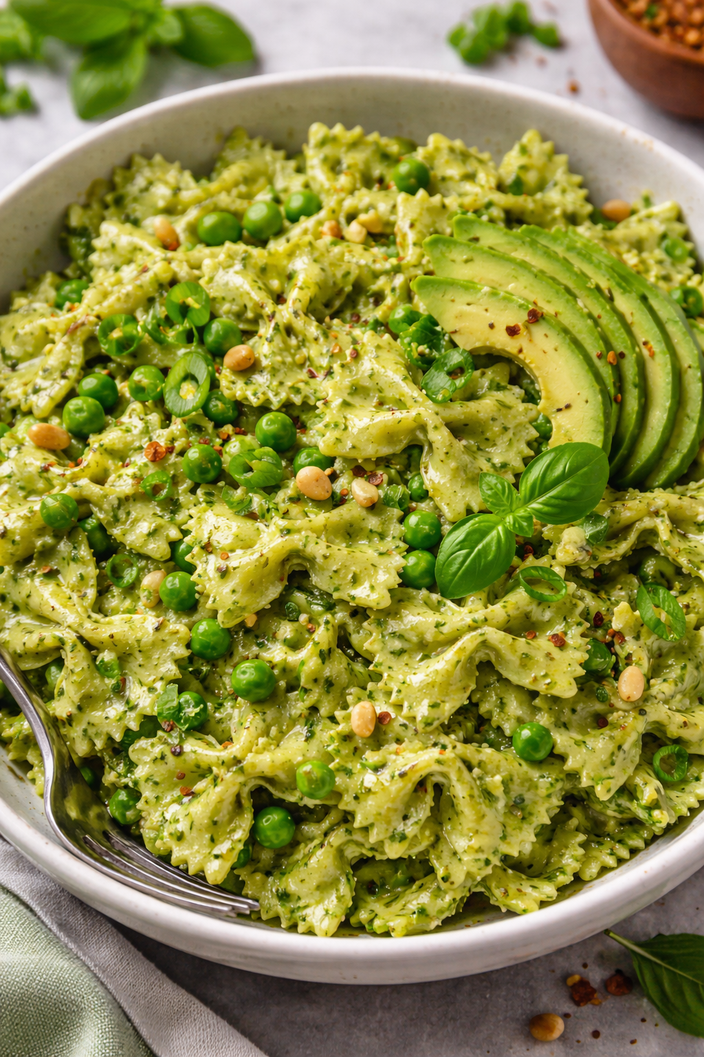 Green Goddess Farfalle with Dairy-Free Pesto