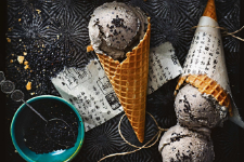 Black Sesame Ice Cream Cones