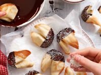 Chocolate-dipped fortune cookies