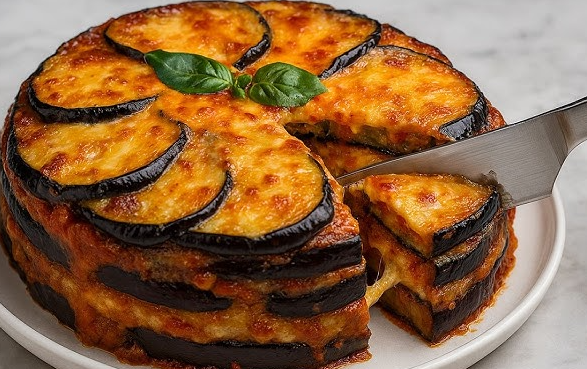 Eggplant Pie | Savory, Cheesy and Golden-Baked Mediterranean Style Comfort Dish