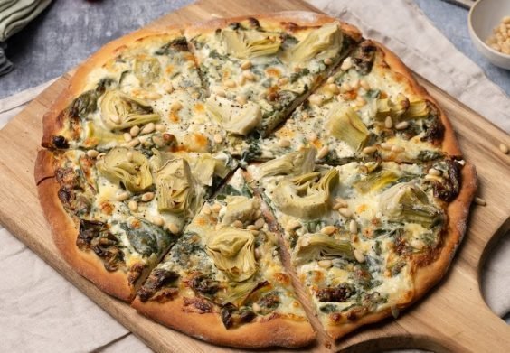 Extra Cheesy Spinach Artichoke Pizza | Creamy, Loaded & Gourmet Style Pizza