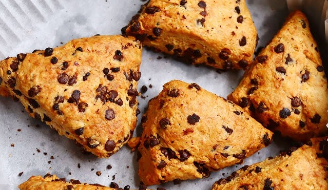 Chocolate Chip Scones | Soft, Buttery and Loaded with Rich Chocolate Chips