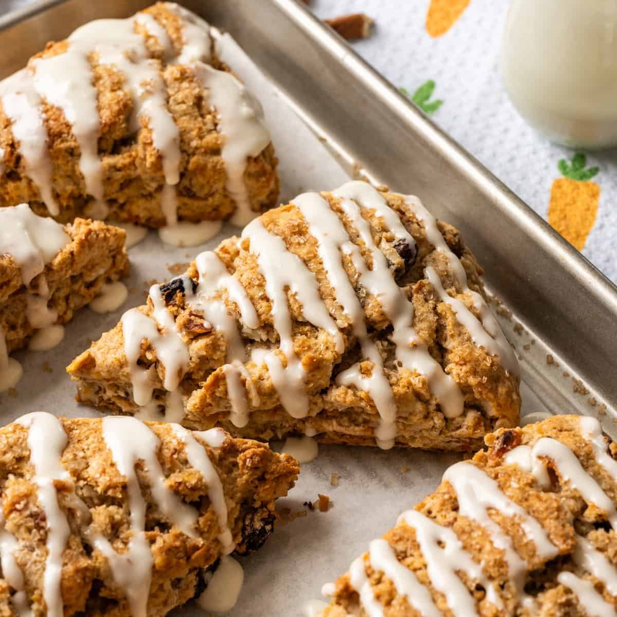 Carrot Cake Scones | Soft, Moist and Warm-Spiced Bakery-Style Sweet Treat