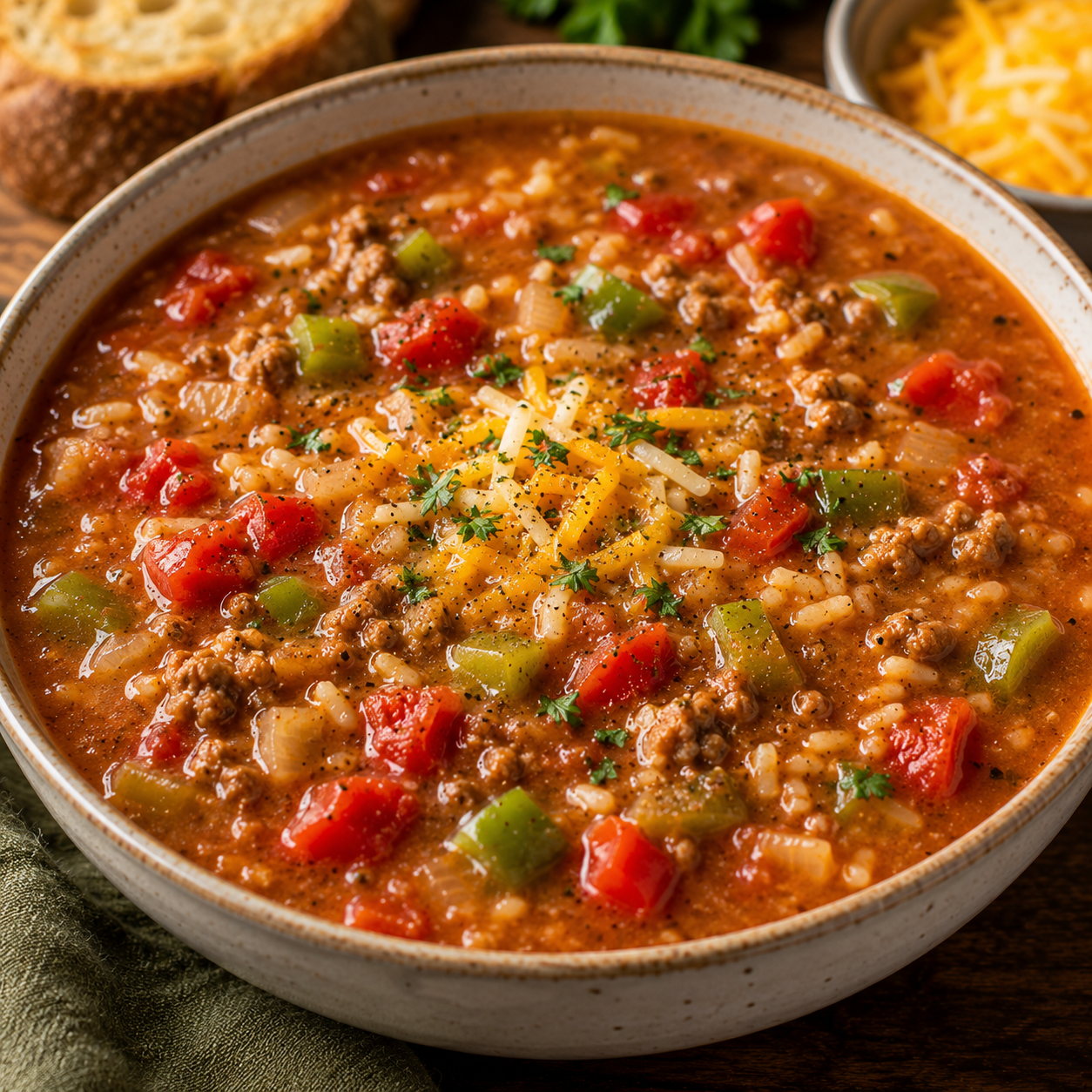 Stuffed Pepper Soup | Hearty, Flavorful and Comforting One-Pot Soup Recipe
