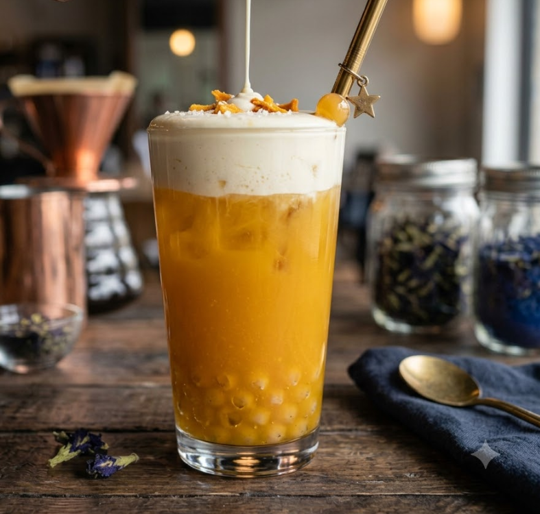 Salted Cheese Foam Mango Tea | Creamy, Tropical and Refreshing Café-Style Tea Recipe