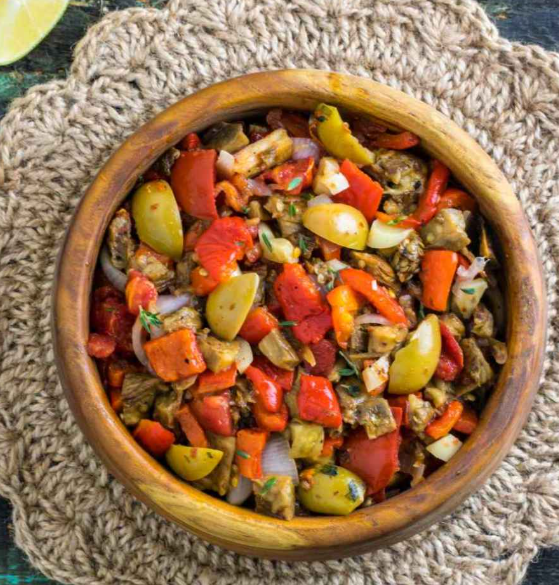 Tunisian Mechouia Salad Recipe | Traditional Roasted Vegetable Salad