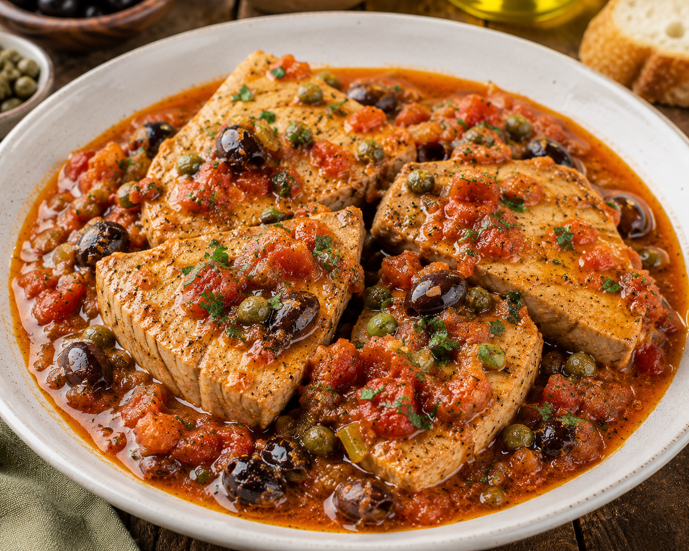 Italian Tonno alla Livornese Recipe |  Traditional Tuna in Tomato Sauce