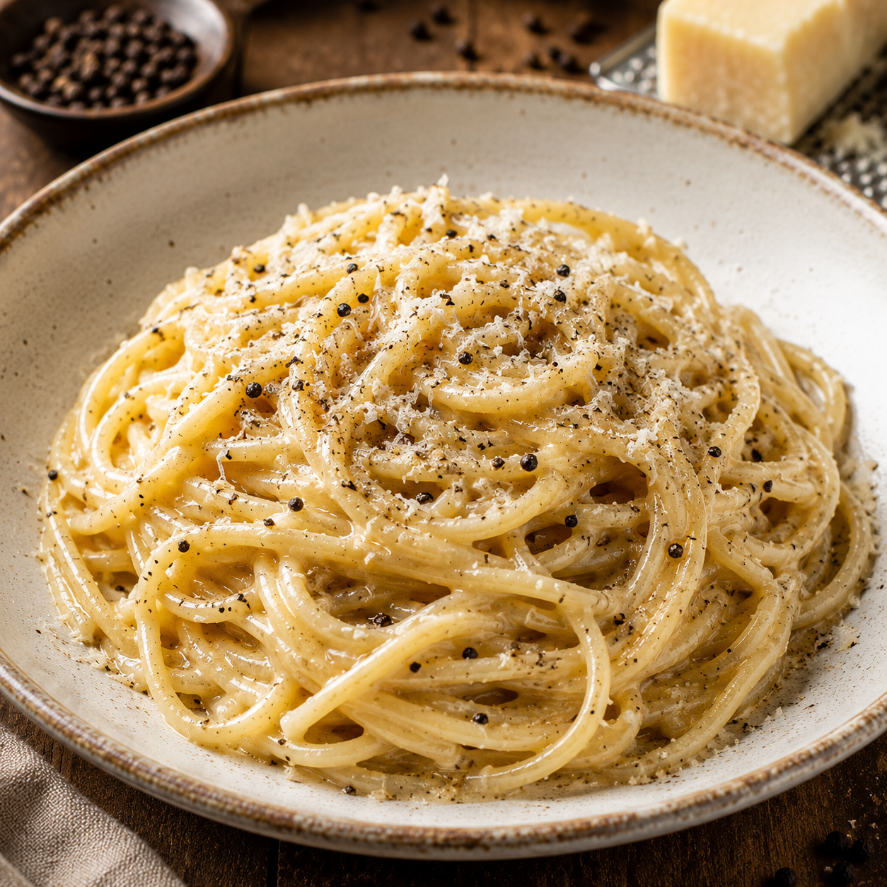 Italian Cacio e Pepe Recipe  Authentic Roman Pasta with Pecorino & Black Pepper