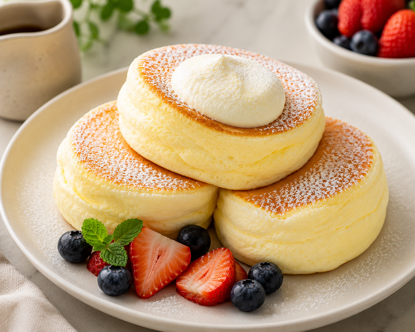 Fluffy Japanese Soufflé Pancakes Recipe | Light, Airy & Melt-in-Your-Mouth