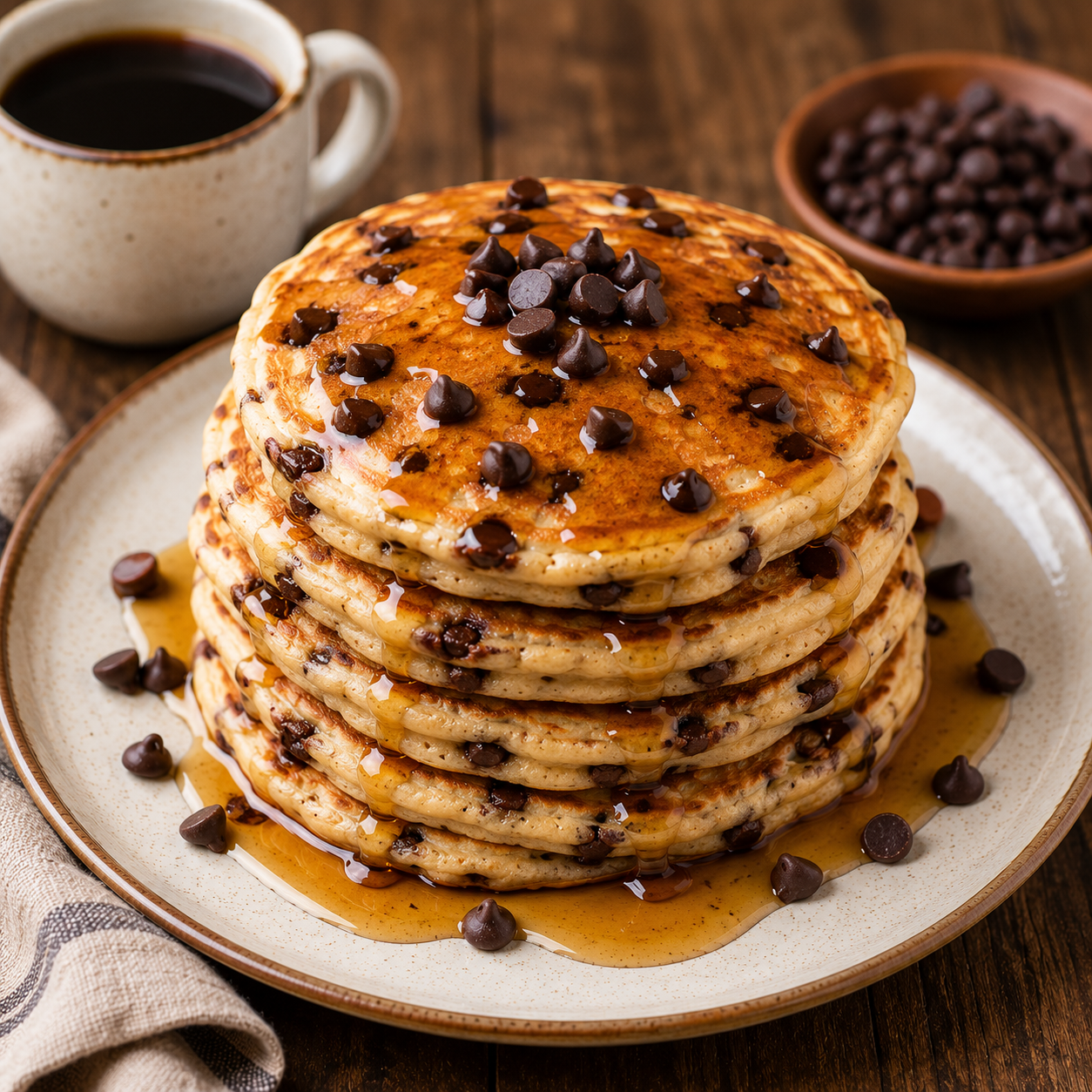 Classic Chocolate Chip Pancakes Recipe | Fluffy Homemade Breakfast Pancakes