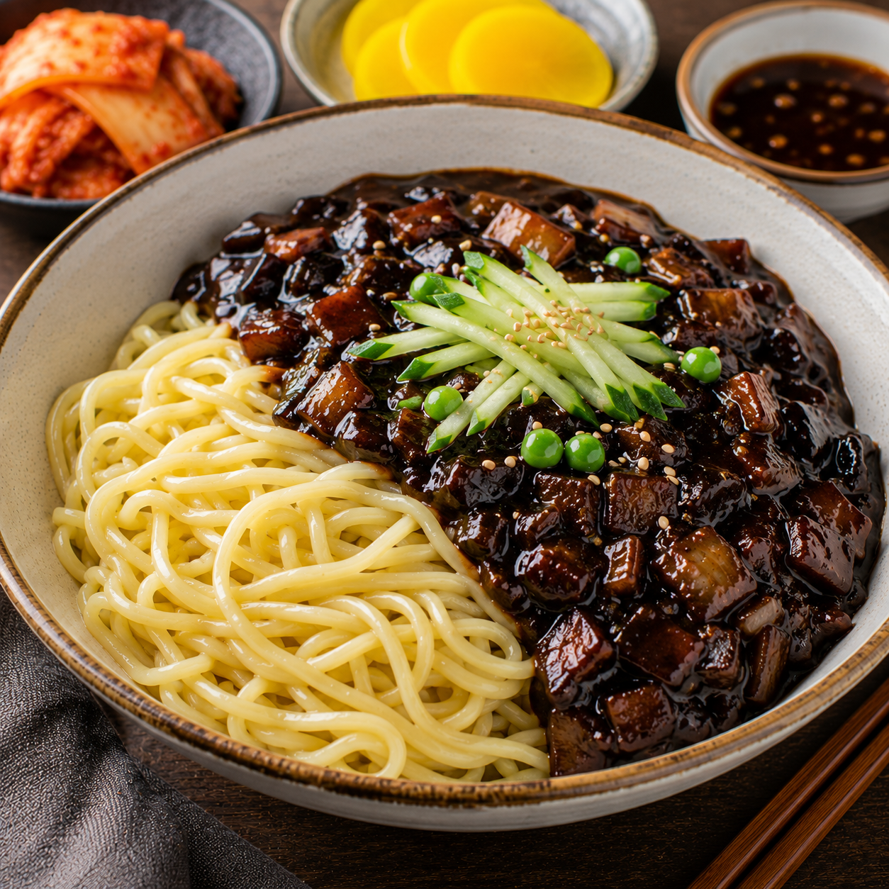Authentic South Korea Jajangmyeon Recipe | Traditional Korean Black Bean Noodles