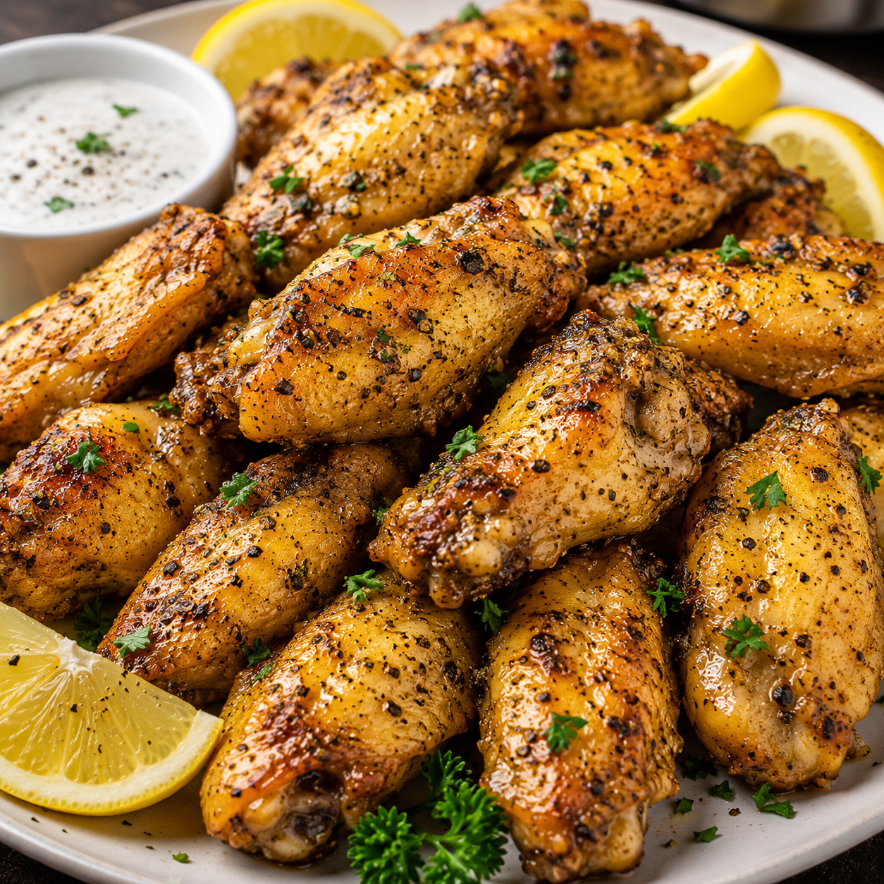 Baked Lemon Pepper Chicken Wings Recipe | Crispy, Zesty & Oven-Baked