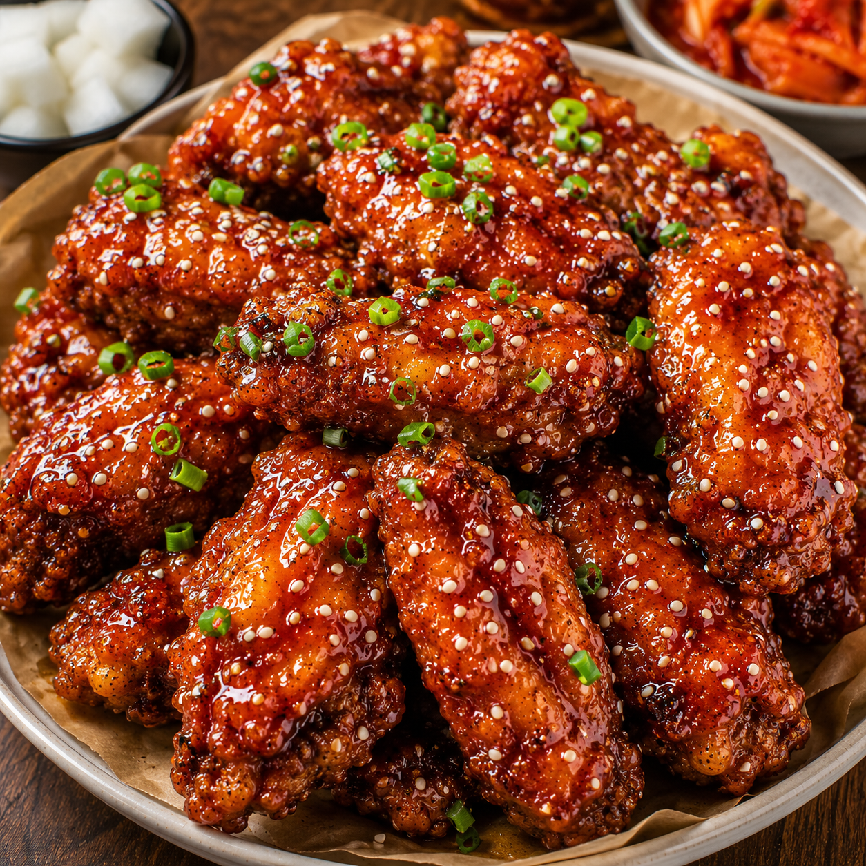 Fried Sticky Korean Chicken Wings Recipe | Crispy Sweet & Spicy Gochujang Wings)=