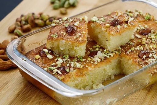 Egyptian Basbousa Recipe | Authentic Semolina Cake with Sweet Syrup