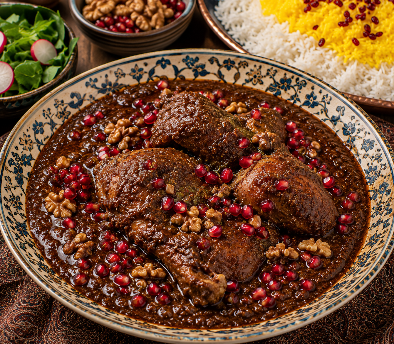 Authentic Iranian Fesenjan Recipe | Persian Pomegranate Walnut Chicken Stew