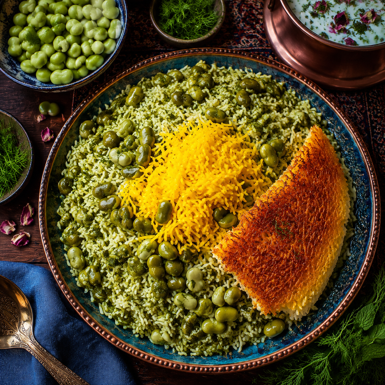 Iranian Baghali Polo Recipe |  Authentic Persian Dill and Fava Bean Rice