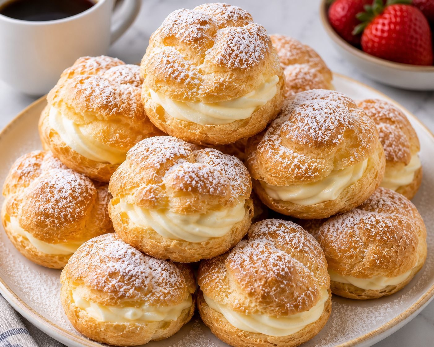 Cream Puffs Recipe | Light, Airy Choux Pastry Filled with Vanilla Cream