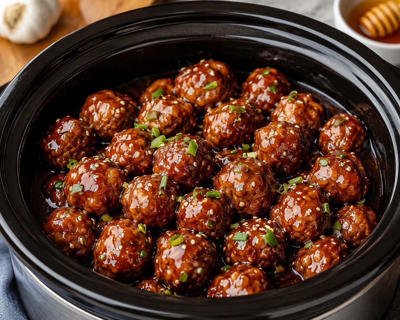 Slow Cooker Honey Garlic Meatballs