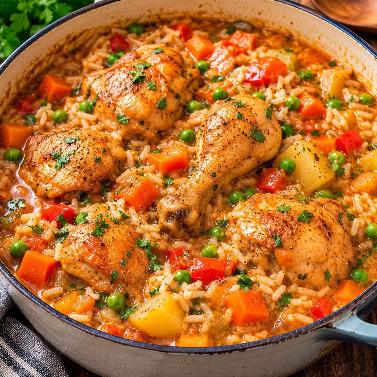 Chicken and Rice Stew Recipe | Hearty One-Pot Chicken & Rice Comfort Meal