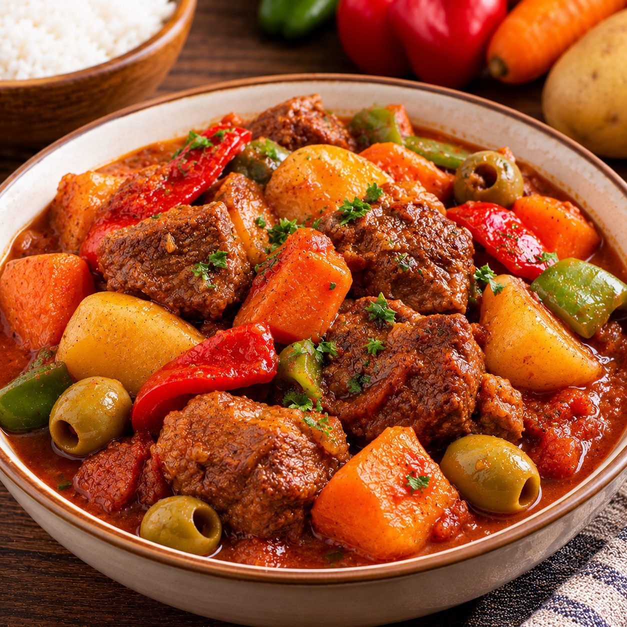 Filipino Beef Caldereta Recipe |  Authentic Hearty Beef Stew