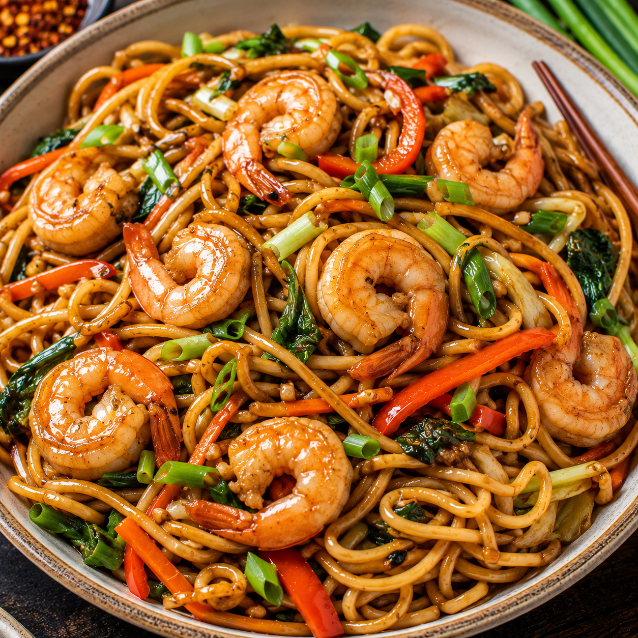 Shrimp Lo Mein Recipe | Easy Chinese Shrimp Lo Mein Noodles