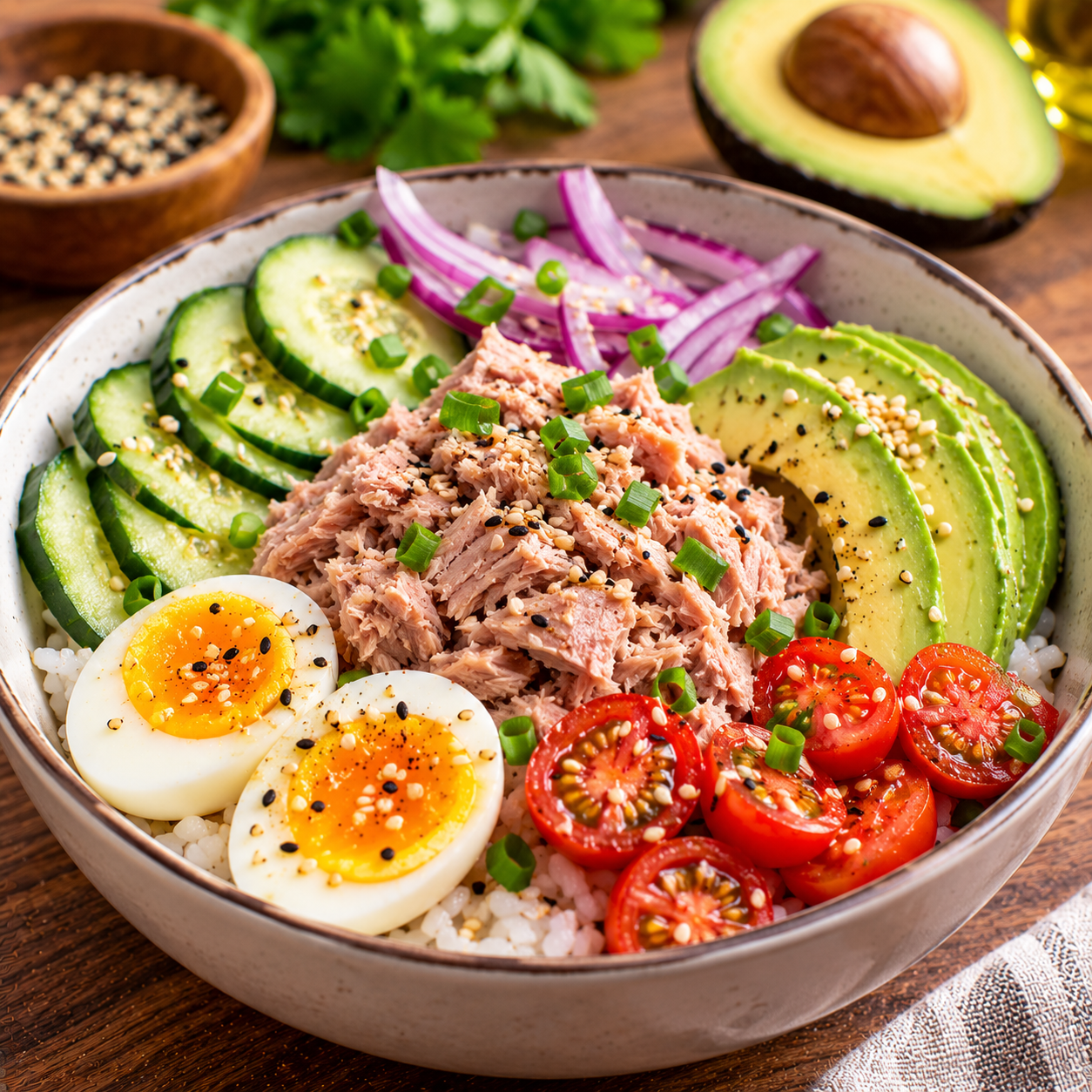 Classic Tuna Rice Bowl Recipe | Easy Healthy Tuna Rice Bowl