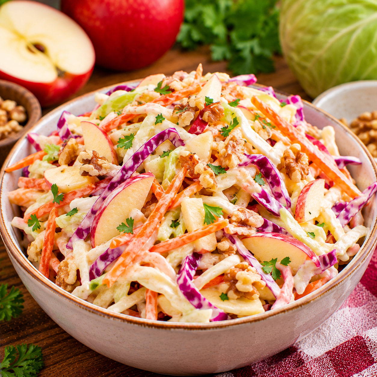 Apple Crunch Coleslaw Recipe | Fresh Apple Cabbage Slaw