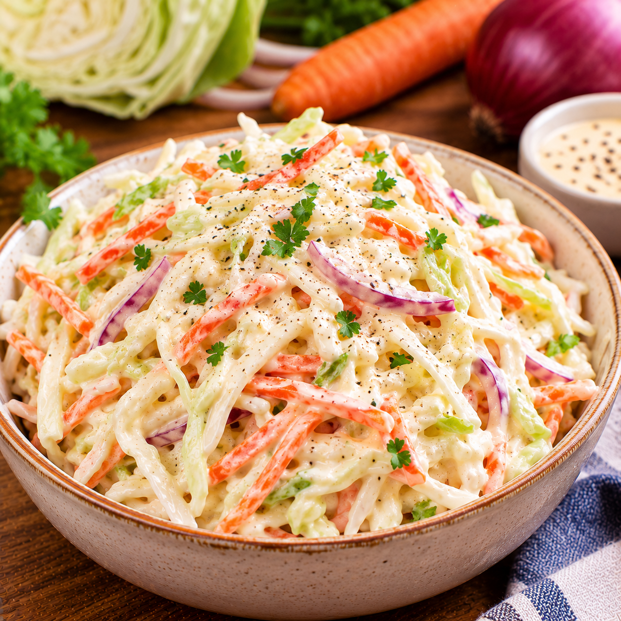 Alabama White Coleslaw | Tangy Southern White BBQ Coleslaw Recipe