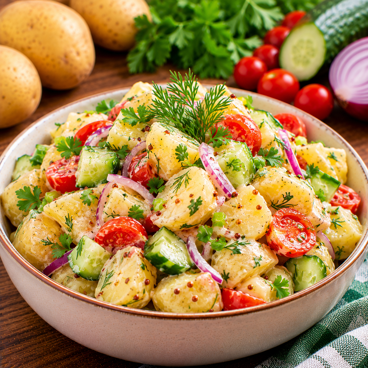 Healthy Potato Salad Recipe | Light Greek Yogurt Potato Salad