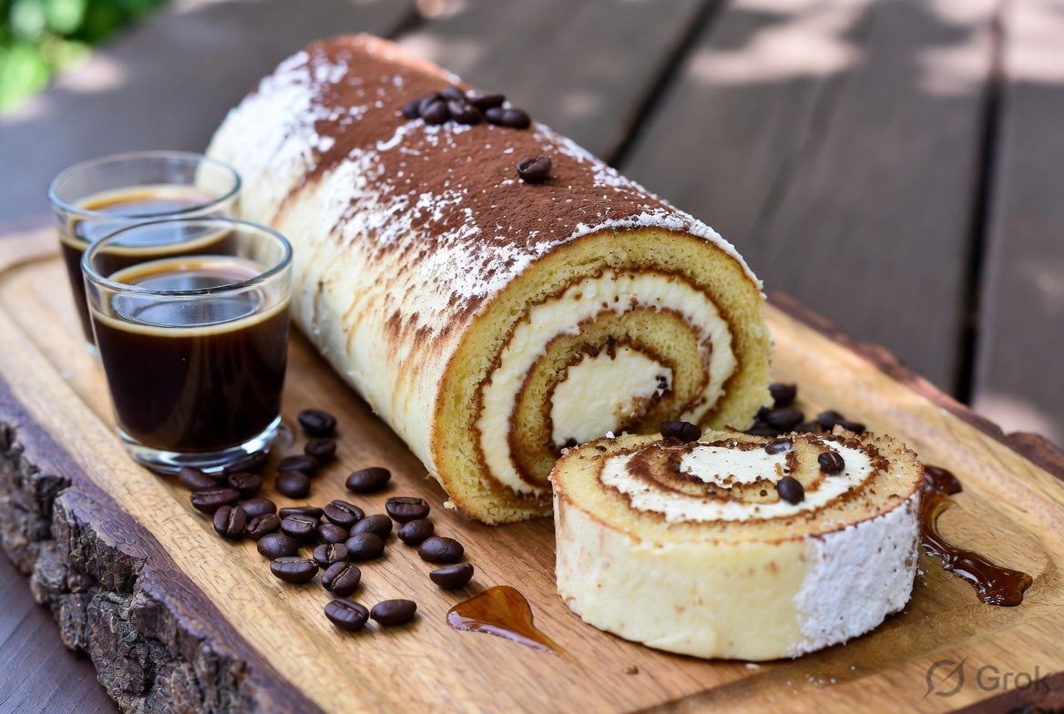 Tiramisu Swiss Roll (variation)