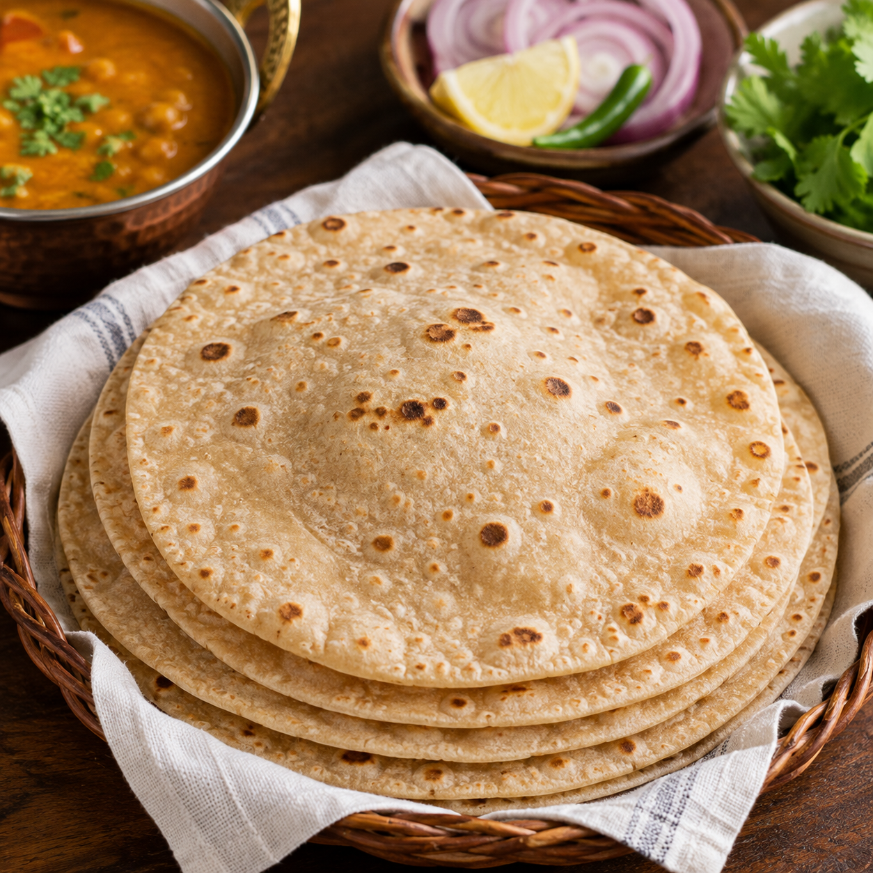 Indian Roti (Phulka) | Soft Whole Wheat Indian Flatbread Recipe