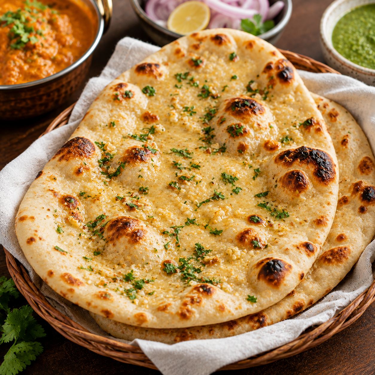 Indian Garlic Naan Recipe | Soft Restaurant-Style Garlic Naan