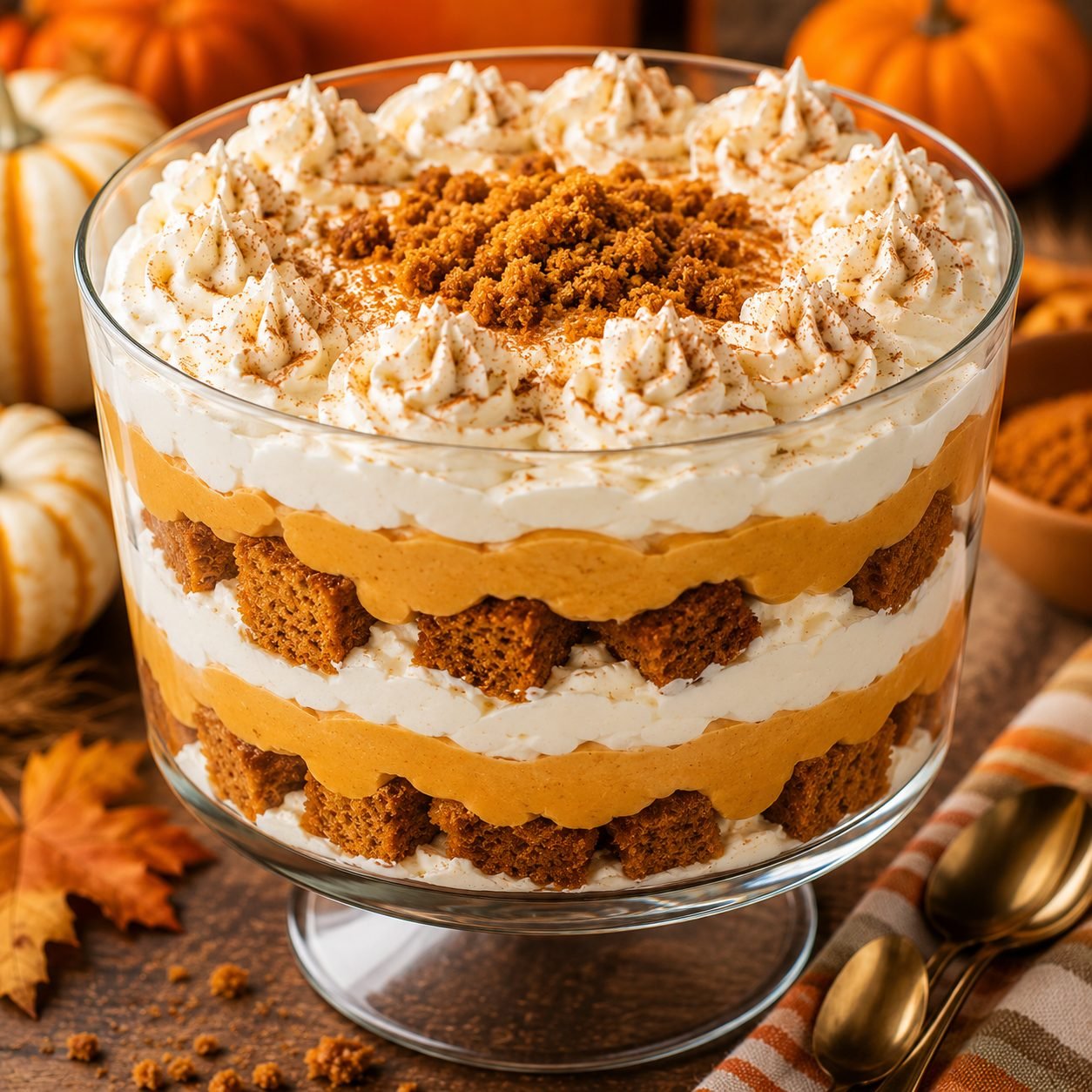 Pumpkin Trifle Recipe | Easy Layered Pumpkin Dessert with Cake & Cream