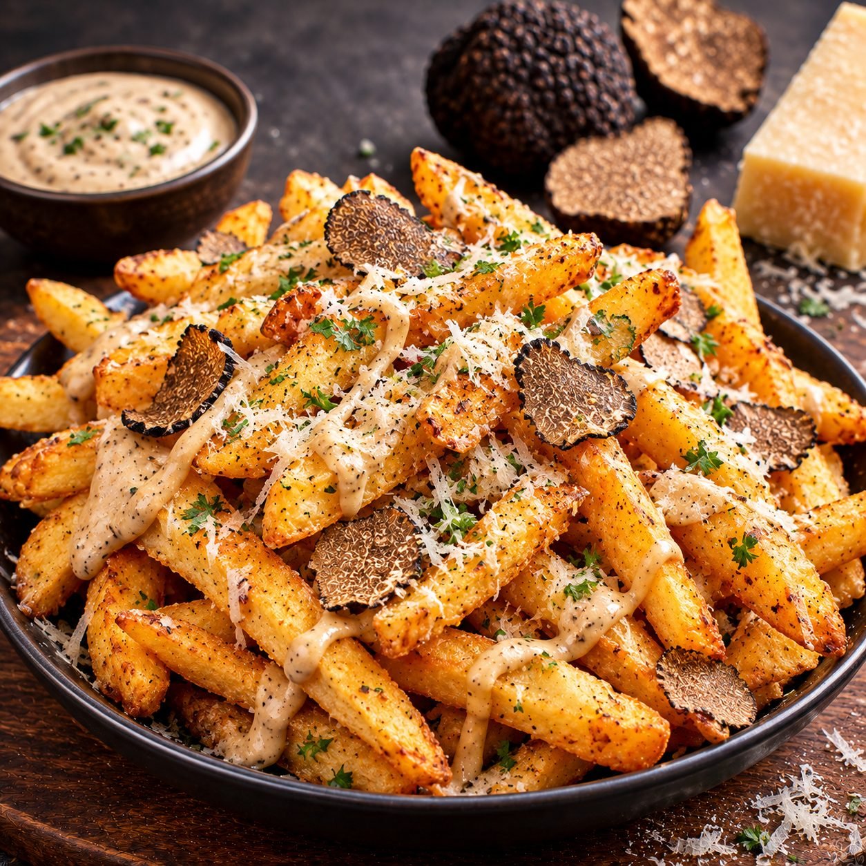 Truffle Fries |  Crispy Parmesan Garlic Truffle Fries Recipe