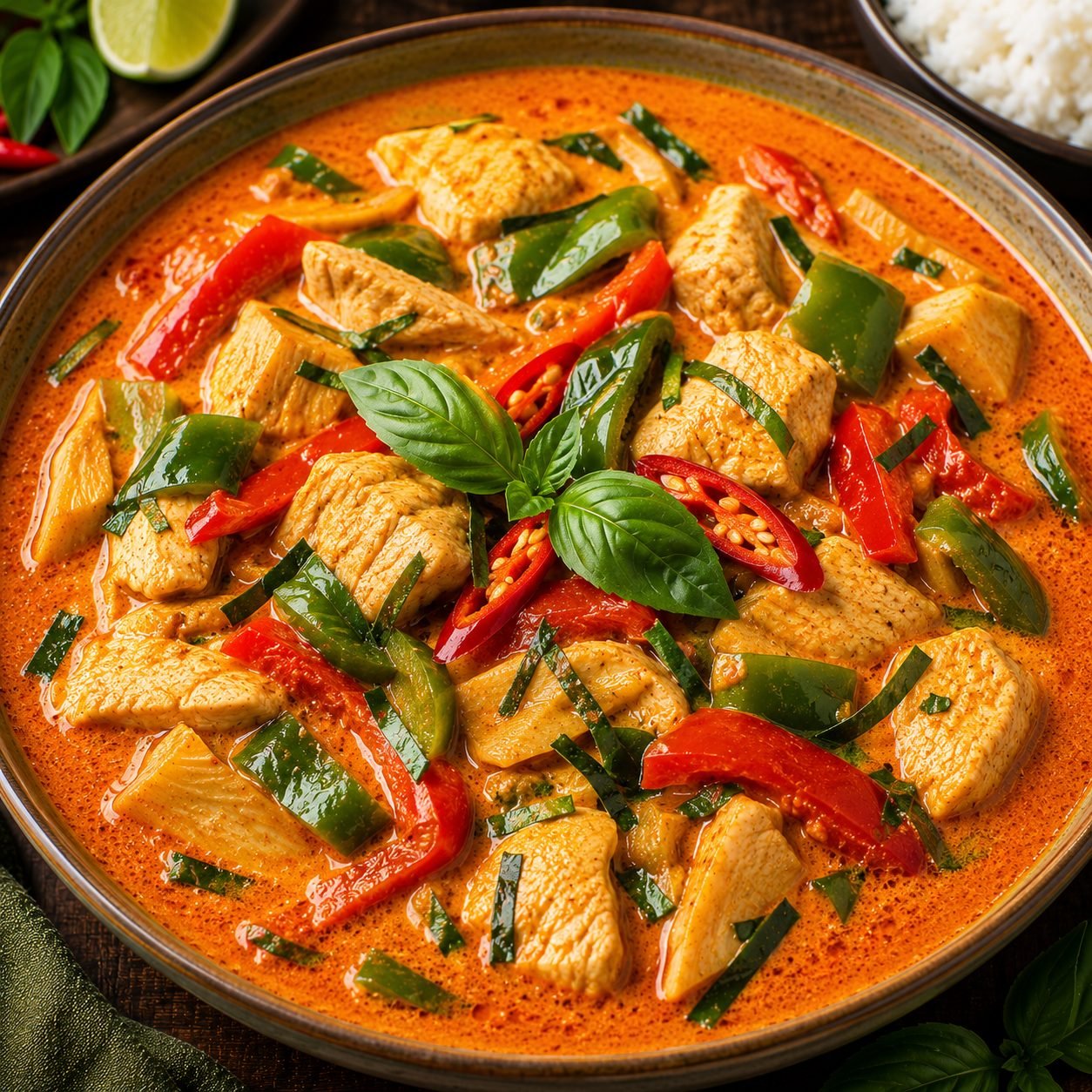 Thai Red Curry Recipe | Authentic Thai Red Chicken Curry with Coconut Milk