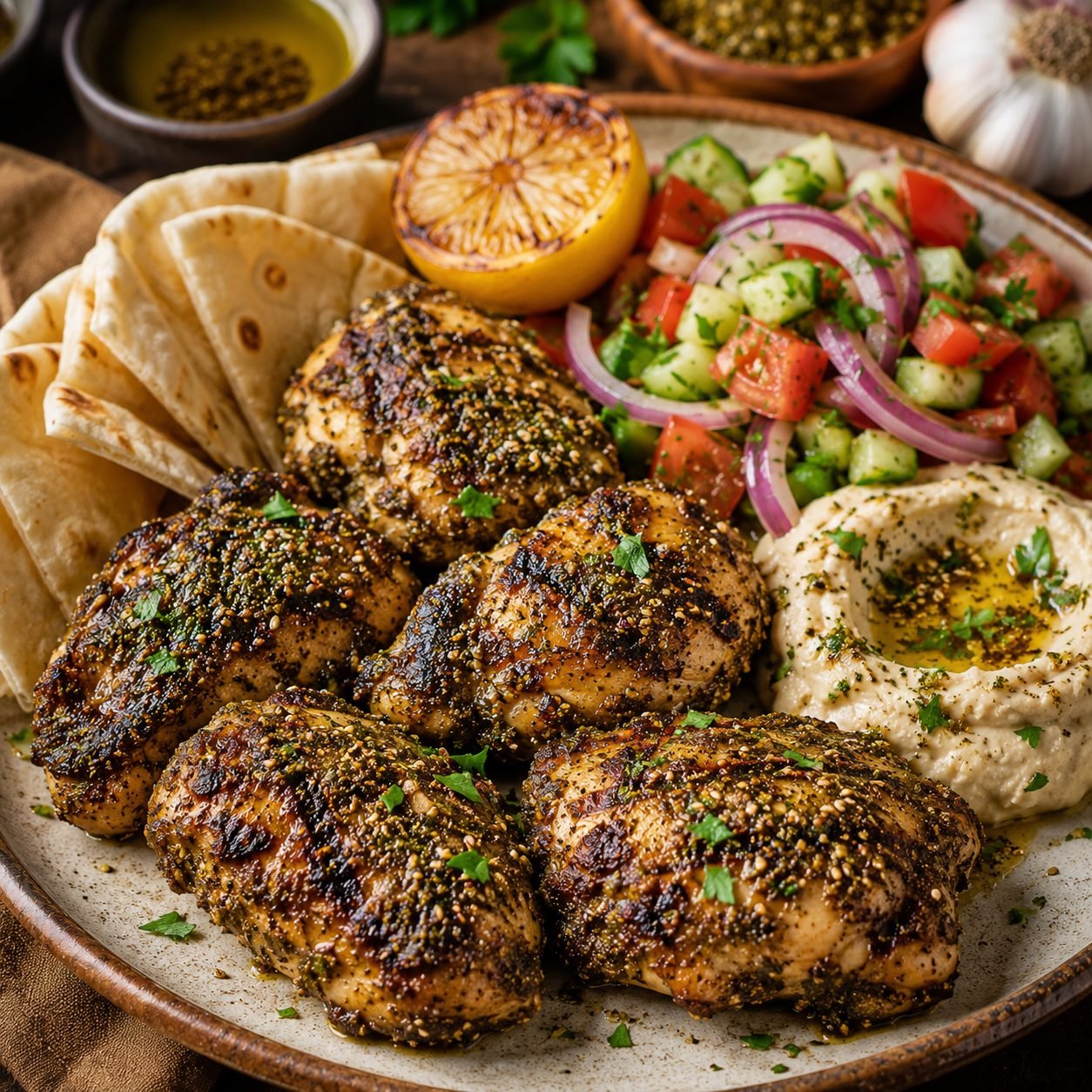 Middle Eastern Za’atar Chicken | Aromatic Roasted Chicken with Lemon