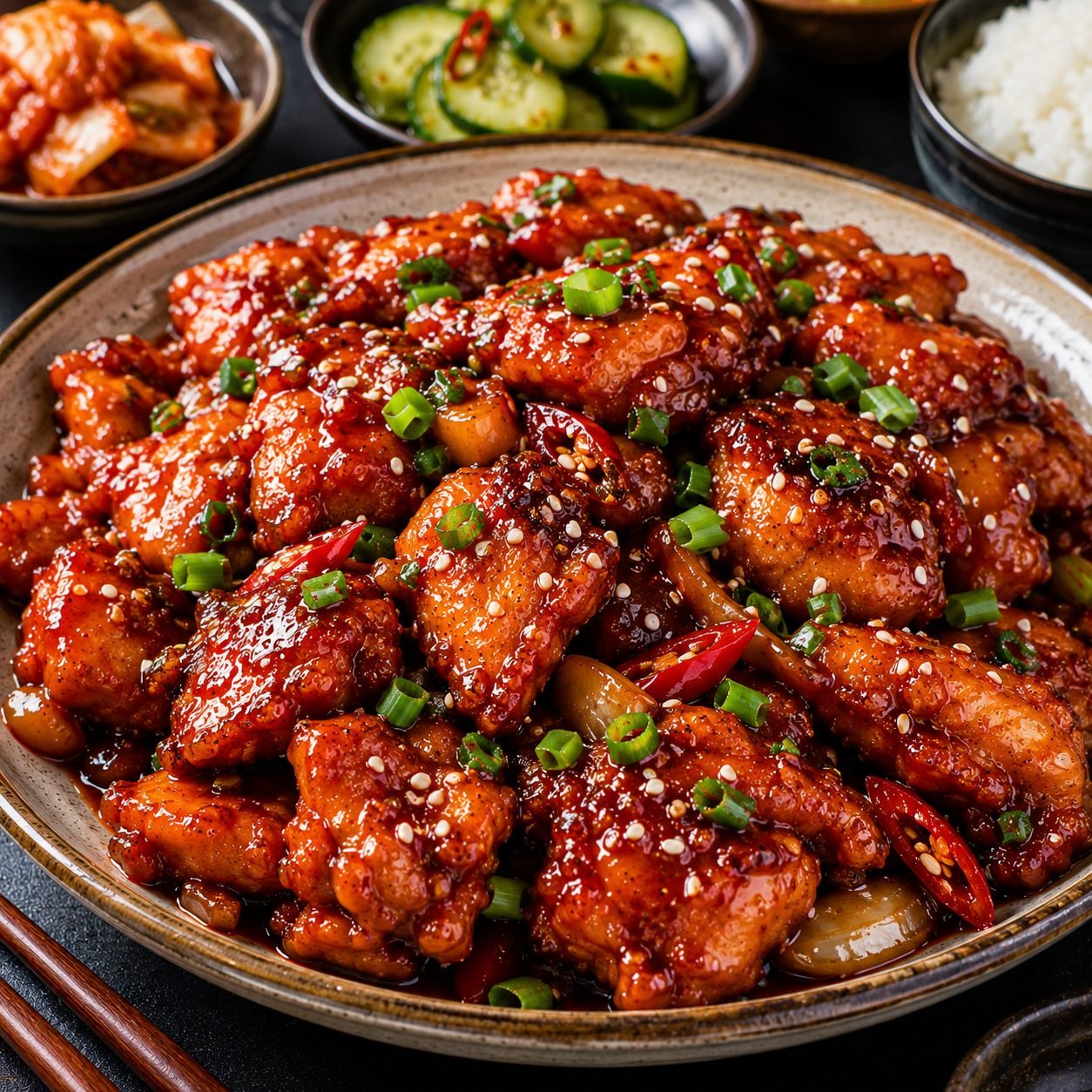 Korean Gochujang Chicken Recipe | Spicy & Sticky Korean Chicken
