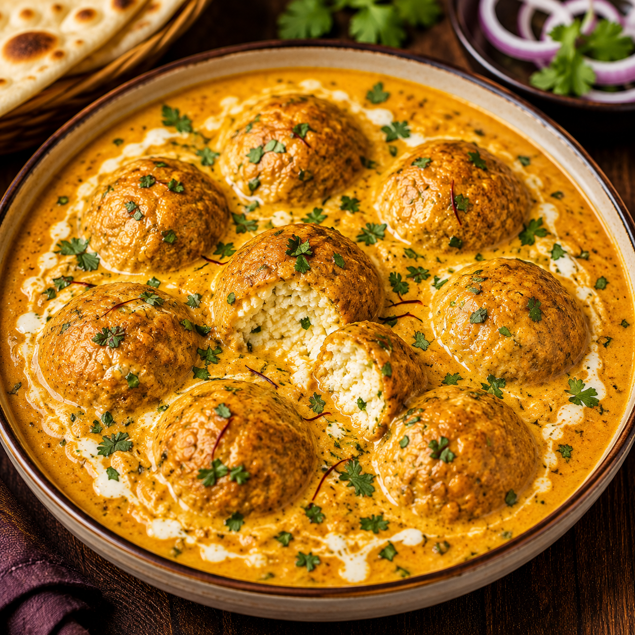 Paneer Malai Kofta Recipe | Creamy Indian Paneer Dumplings in Rich Curry